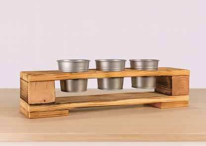 Europaletten Kräuterregal mit Zinktöpfen